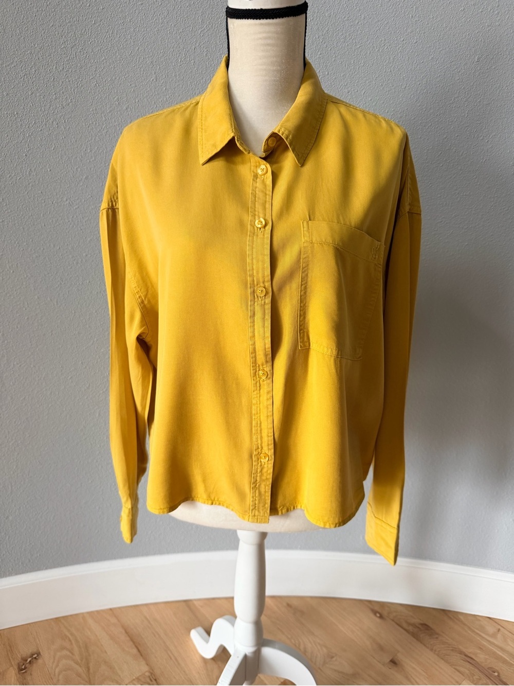 Calvin Klein Jeans Mustard Yellow Button-Down Boxy Shirt